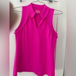 Lilly Pulitzer Fuchsia Sleeveless Collared Blouse